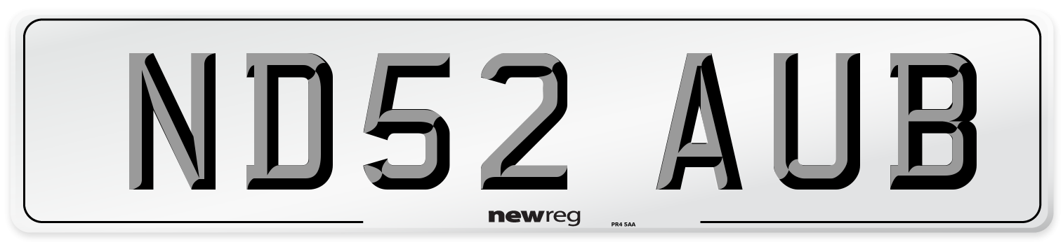 ND52 AUB Number Plate from New Reg